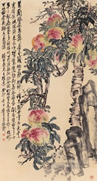  antique Oil Painting - Wu cangshuo peaches antique Chinese